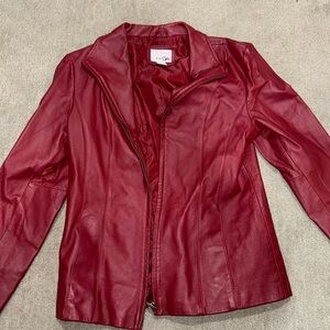 genuine red leather jacket